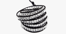 Load image into Gallery viewer, Black on Clear Crystal Wrap Bracelet - FREE SHIP DEALS