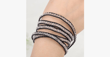 Load image into Gallery viewer, Black on Clear Crystal Wrap Bracelet - FREE SHIP DEALS