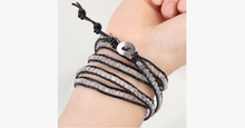 Load image into Gallery viewer, Black on Clear Crystal Wrap Bracelet - FREE SHIP DEALS