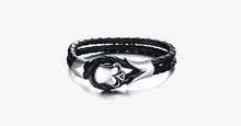Load image into Gallery viewer, Dirty Skull Black Leather Men's Bracelet - FREE SHIP DEALS
