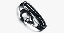Load image into Gallery viewer, Dirty Skull Black Leather Men's Bracelet - FREE SHIP DEALS