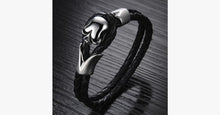 Load image into Gallery viewer, Dirty Skull Black Leather Men's Bracelet - FREE SHIP DEALS