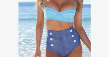 Load image into Gallery viewer, Retro Pin-Up High-Waisted Swimsuit - 4 Styles