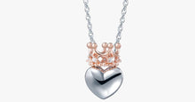 Load image into Gallery viewer, Heart Encrusted Crystal Crown Pendant - FREE SHIP DEALS