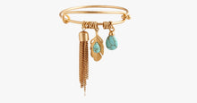 Load image into Gallery viewer, Vintage Turquoise Tassel Bangle 14K Gold Plated - FREE SHIP DEALS