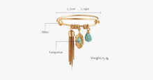 Load image into Gallery viewer, Vintage Turquoise Tassel Bangle 14K Gold Plated - FREE SHIP DEALS