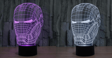 Load image into Gallery viewer, Marvel Inspired Iron Man Head Bust 3D Optical Illusion Lamp