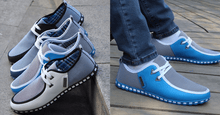 Load image into Gallery viewer, Men's Striped Lace Shoes - Blue
