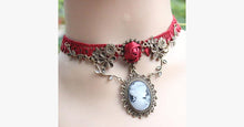 Load image into Gallery viewer, Red Lace Choker Necklace