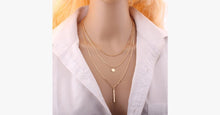 Load image into Gallery viewer, Sequin Pendant Layered Necklace