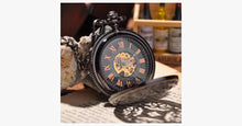 Load image into Gallery viewer, Black Cage Full Hunter Pocket Watch - FREE SHIP DEALS