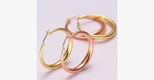 Load image into Gallery viewer, Solid Gold French Lock Hoops