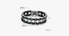 Load image into Gallery viewer, Black Strip Stainless Steel Bracelet - FREE SHIP DEALS