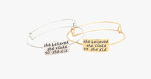 Load image into Gallery viewer, She Believed Adjustable Charm Bangle