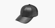 Load image into Gallery viewer, Black Leather Adjustable Baseball Cap - FREE SHIP DEALS
