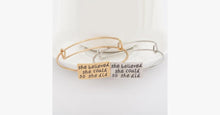 Load image into Gallery viewer, She Believed Adjustable Charm Bangle