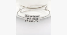 Load image into Gallery viewer, She Believed Adjustable Charm Bangle