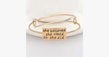 Load image into Gallery viewer, She Believed Adjustable Charm Bangle