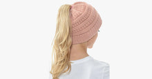 Load image into Gallery viewer, Soft Knit Ponytail Beanie