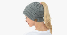 Load image into Gallery viewer, Soft Knit Ponytail Beanie