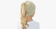 Load image into Gallery viewer, Soft Knit Ponytail Beanie