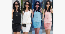 Load image into Gallery viewer, Mini Chiffon Sleeveless Tunic Dress - FREE SHIP DEALS