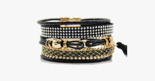 Load image into Gallery viewer, Rhinestone Leather Tassels Magnet Bracelet