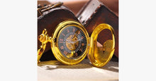 Load image into Gallery viewer, Gold Half Hunter Pocket Watch - FREE SHIP DEALS