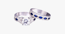 Load image into Gallery viewer, Solid Sapphire Crystal Ring Set