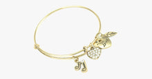 Load image into Gallery viewer, Music Note Charm Bangle - FREE SHIP DEALS