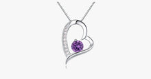 Load image into Gallery viewer, Crystal Heart Silver Pendant(Purple) - FREE SHIP DEALS