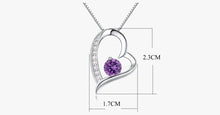 Load image into Gallery viewer, Crystal Heart Silver Pendant(Purple) - FREE SHIP DEALS