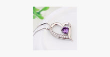 Load image into Gallery viewer, Crystal Heart Silver Pendant(Purple) - FREE SHIP DEALS