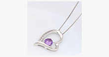 Load image into Gallery viewer, Crystal Heart Silver Pendant(Purple) - FREE SHIP DEALS