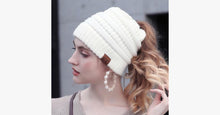 Load image into Gallery viewer, Soft Knit Ponytail Beanie