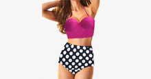 Load image into Gallery viewer, Retro Pin-Up High-Waisted Swimsuit - 4 Styles
