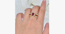 Load image into Gallery viewer, Gold Plated Crimson Garnet Ring - FREE SHIP DEALS