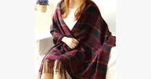 Load image into Gallery viewer, Plaid Style Wool Scarf and Shawl - Assorted Colors