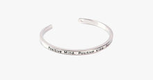 Load image into Gallery viewer, Positive Mind Positive Vibe Positive Life Cuff Bangle - FREE SHIP DEALS
