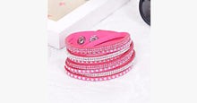 Load image into Gallery viewer, Metallic Leather Wrap Bracelet