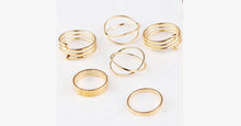 Load image into Gallery viewer, 6pc Gold Stackable Ring Set - FREE SHIP DEALS