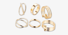 Load image into Gallery viewer, 6pc Gold Stackable Ring Set - FREE SHIP DEALS