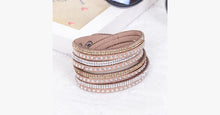 Load image into Gallery viewer, Metallic Leather Wrap Bracelet