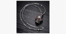 Load image into Gallery viewer, Bloody Stainless Steel and Cubic Zirconia Skull Pendant - FREE SHIP DEALS