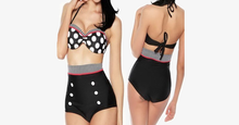 Load image into Gallery viewer, Retro Pin-Up High-Waisted Swimsuit - 4 Styles