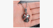 Load image into Gallery viewer, Bloody Stainless Steel and Cubic Zirconia Skull Pendant - FREE SHIP DEALS