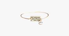 Load image into Gallery viewer, She Believed She Could So She Did Bangle With 2017 Charm