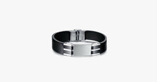 Load image into Gallery viewer, Genuine Leather Bold Men's Stainless Steel Bracelet