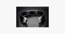 Load image into Gallery viewer, Genuine Leather Bold Men's Stainless Steel Bracelet
