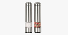 Load image into Gallery viewer, Pair of Brushed Stainless Steel Electric Grinders - Salt &amp; Pepper - FREE SHIP DEALS
